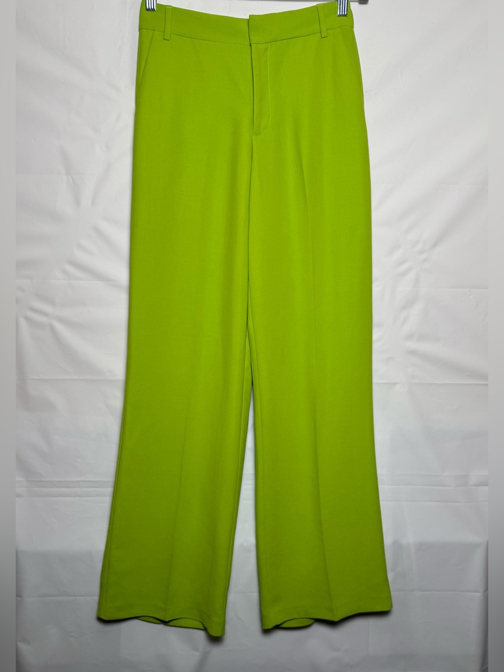 Zara Lime Green Wide Leg Women’s Trousers. High Rise, Sz XS. NWOT
